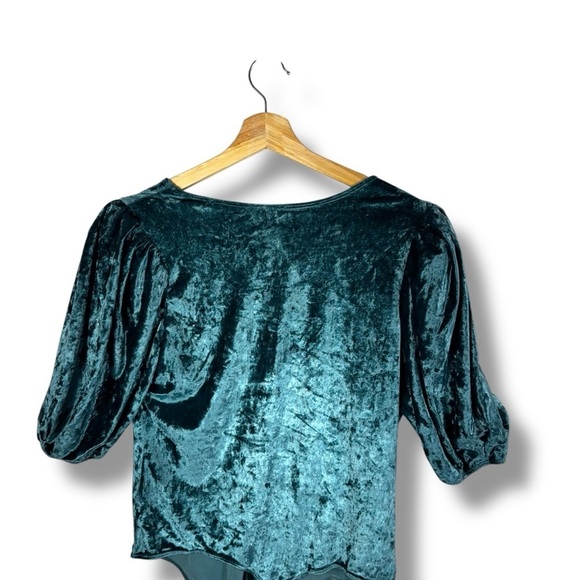 Free People Intimately Don't You Wish Velvet Bodysuit, Deep Teal, Size Large - Picture 14 of 15